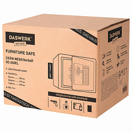 Сейф мебельный DASWERK (ДАСВЕРК) SC-200EL (200х310х200 мм), электронный замок, графит, 291341