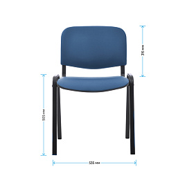 Стул Helmi HL-F01 "Изо", каркас черный, обивка кожзам синий
