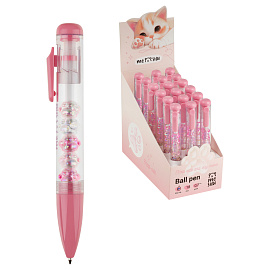 Ручка шариковая автоматическая MESHU "Crystall Paws" синяя, 0,7мм