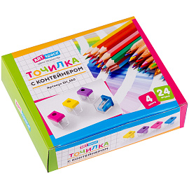 Точилка пластиковая ArtSpace 1 отверстие, контейнер, ассорти фото Точилка пластиковая ArtSpace 1 отверстие, контейнер, ассорти