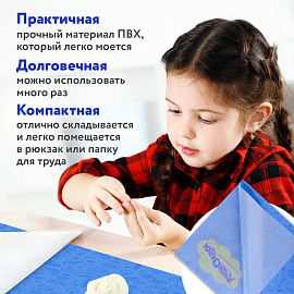 Настольное покрытие ЮНЛАНДИЯ для труда и творческих занятий, ПВХ, "БИГФУТ", 50х70 см, 662458