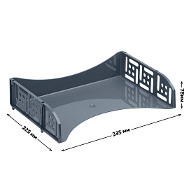 Лоток для бумаг горизонтальный СТАММ "Field", широкая загрузка, серый фото Лоток для бумаг горизонтальный СТАММ "Field", широкая загрузка, серый