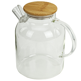Чайник заварочный 1500 мл "Бочонок", жаропрочное стекло, спиральное сито, DASWERK (ДАСВЕРК), 608645