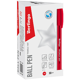 Ручка шариковая Berlingo "Triangle 100T" красная, 0,7мм, трехгран., игольчатый стержень фото Ручка шариковая Berlingo "Triangle 100T" красная, 0,7мм, трехгран., игольчатый стержень