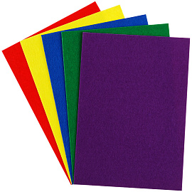 Фетр ArtSpace, А4, 5л., 5цв., 2мм, самоклеящийся