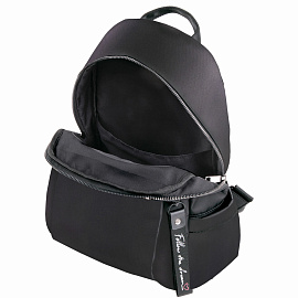 Рюкзак BRAUBERG PODIUM женский, карман-антивор, нейлон, черный, 32х26х15 см, 270815