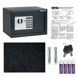 Сейф мебельный DASWERK (ДАСВЕРК) SC-200EL (200х310х200 мм), электронный замок, графит, 291341