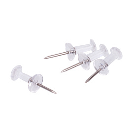 Кнопки силовые OfficeSpace, 50шт., карт. упак., прозрачные шляпки фото Кнопки силовые OfficeSpace, 50шт., карт. упак., прозрачные шляпки