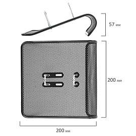 Подставка для календаря большая BRAUBERG "Germanium", металлическая, 57х200х200 мм, черная, 231972