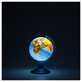 Глобус физико-политический Globen, 21см, с подсветкой от батареек на круглой подставке