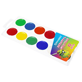 Краски акварельные BRAUBERG "МОНСТРИКИ", медовые, 12 цветов, круглые кюветы, 192641