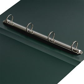 Папка на 4 кольцах СТАММ "Диагональ" А4, 40мм, 700мкм, пластик, изумруд