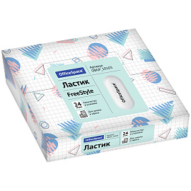 Ластик OfficeSpace "FreeStyle", овальный, термопластичная резина, 60*28*12мм фото Ластик OfficeSpace "FreeStyle", овальный, термопластичная резина, 60*28*12мм