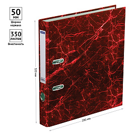 Папка-регистратор OfficeSpace, 50мм, мрамор, красная фото Папка-регистратор OfficeSpace, 50мм, мрамор, красная