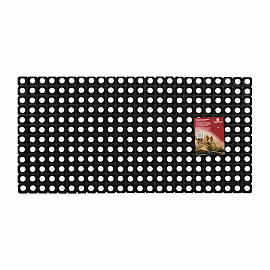 Коврик входной резиновый крупноячеистый грязезащитный, 50х100 см, толщина 16 мм, черный, VORTEX