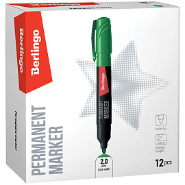 Маркер перманентный Berlingo "Multiline PE200" зеленый, пулевидный, 2мм
