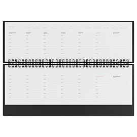 Планинг недатированный, 56л., 330*130мм, кожзам, BG "Nebraska. Black", черный