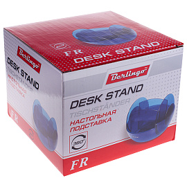Настольная подставка Berlingo "FR", пластиковая, вращающаяся, синяя фото Настольная подставка Berlingo "FR", пластиковая, вращающаяся, синяя