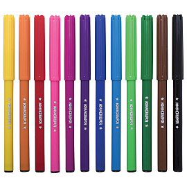 Фломастеры ЮНЛАНДИЯ 12 цветов, "ЭКЗОТИКА", вентилируемый колпачок, картон, 151421