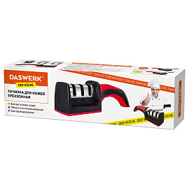 Точилка для ножей (ножеточка) ручная, трёхзонная (грубая, чистовая, шлифовка) DASWERK (ДАСВЕРК), 608134 фото Точилка для ножей (ножеточка) ручная, трёхзонная (грубая, чистовая, шлифовка) DASWERK (ДАСВЕРК), 608134