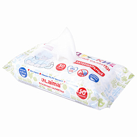 Салфетки влажные детские 50 шт., антибактериальные, LAIMA Antibacterial Kids, 128075