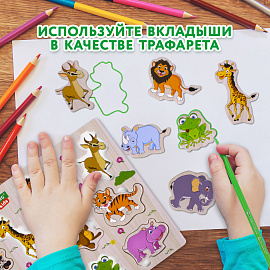 Рамка-вкладыш деревянная развивающая "Животные", 22х30 см, BRAUBERG KIDS, 665256 фото Рамка-вкладыш деревянная развивающая "Животные", 22х30 см, BRAUBERG KIDS, 665256