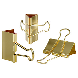 Зажимы для бумаг 25мм, Berlingo, 10шт., ПВХ упак., европодвес, золото фото Зажимы для бумаг 25мм, Berlingo, 10шт., ПВХ упак., европодвес, золото