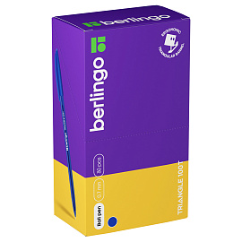 Ручка шариковая Berlingo "Triangle 100T" синяя, 0,7мм, трехгран., игольчатый стержень