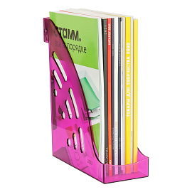 Лоток для бумаг вертикальный СТАММ "Эксперт", тонированный, слива, ширина 95мм фото Лоток для бумаг вертикальный СТАММ "Эксперт", тонированный, слива, ширина 95мм