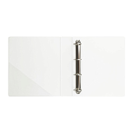 Папка на 4 кольцах OfficeSpace, панорама, А4, 65мм, ПВХ, белая фото Папка на 4 кольцах OfficeSpace, панорама, А4, 65мм, ПВХ, белая