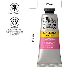Краска акриловая художественная Winsor&Newton "Galeria", 60мл, туба, розовый Опера