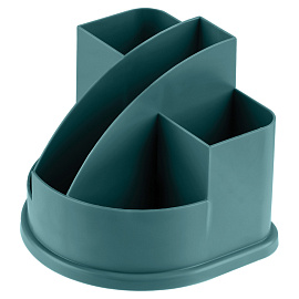 Настольная подставка СТАММ "Авангард", пластиковая, темно-зеленая фото Настольная подставка СТАММ "Авангард", пластиковая, темно-зеленая