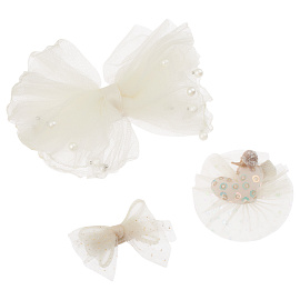 Заколки для волос MESHU с топперами, 3шт., светло-бежевый, европодвес фото Заколки для волос MESHU с топперами, 3шт., светло-бежевый, европодвес