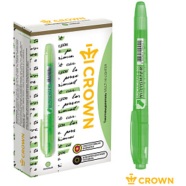 Текстовыделитель Crown "Multi Hi-Lighter" зеленый, 1-4мм фото Текстовыделитель Crown "Multi Hi-Lighter" зеленый, 1-4мм