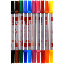 Фломастеры двусторонние Faber-Castell, 10цв., 10шт., смываемые, пластик.уп., европодвес фото Фломастеры двусторонние Faber-Castell, 10цв., 10шт., смываемые, пластик.уп., европодвес