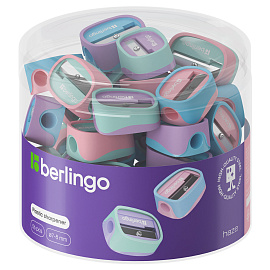Точилка пластиковая Berlingo "Haze" 1 отверстие, ассорти, туба