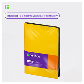 Ежедневник недатированный, А5, 136л., кожзам, Berlingo "Fuze", цветной срез, желтый фото Ежедневник недатированный, А5, 136л., кожзам, Berlingo "Fuze", цветной срез, желтый