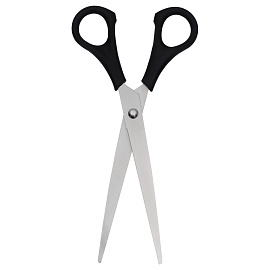 Ножницы OfficeSpace 18см, черные ручки, ПВХ чехол с европодвесом