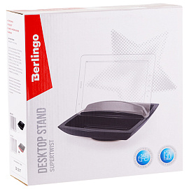 Настольная подставка Berlingo "Supertwist", пластиковая, вращающаяся, черный/красный фото Настольная подставка Berlingo "Supertwist", пластиковая, вращающаяся, черный/красный