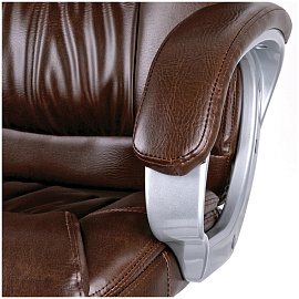 Кресло руководителя Helmi HL-E06 "Balance", экокожа коричневая, механизм качания