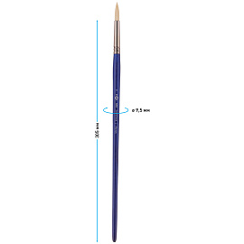 Кисть художественная синтетика упругая Гамма "Манеж", круглая №6, длинная ручка