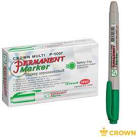 Маркер перманентный Crown "Multi Marker Super Slim" зеленый, пулевидный, 1мм фото Маркер перманентный Crown "Multi Marker Super Slim" зеленый, пулевидный, 1мм
