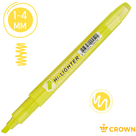 Текстовыделитель Crown "Multi Hi-Lighter" желтый, 1-4мм фото Текстовыделитель Crown "Multi Hi-Lighter" желтый, 1-4мм