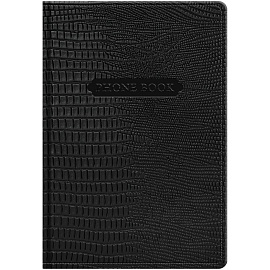 Телефонная книга А5, 80л., кожзам, BG "Reptile. Onyx", с вырубкой