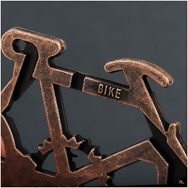 Головоломка металлическая большая ТРИ СОВЫ "Велосипед", 3 уровень сложности