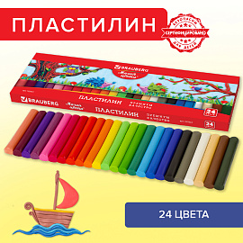 Пластилин классический BRAUBERG "МАГИЯ ЦВЕТА", 24 цвета, 500 г, ВЫСШЕЕ КАЧЕСТВО, картонная упаковка, 103351 фото Пластилин классический BRAUBERG "МАГИЯ ЦВЕТА", 24 цвета, 500 г, ВЫСШЕЕ КАЧЕСТВО, картонная упаковка, 103351