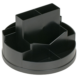 Настольная подставка СТАММ "Сити", пластиковая, вращающаяся, черная фото Настольная подставка СТАММ "Сити", пластиковая, вращающаяся, черная