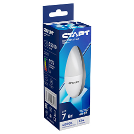 Лампа светодиодная Старт Eco C 7Вт E14 4200К 560Лм 240В LEDCandleE14 7W42