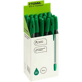 Ручка шариковая СТАММ "Орбита 100" зеленая, 0,7мм фото Ручка шариковая СТАММ "Орбита 100" зеленая, 0,7мм