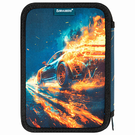 Пенал BRAUBERG, 3 отделения, полиэстер, 21х14 см, "Speed increase", 273539